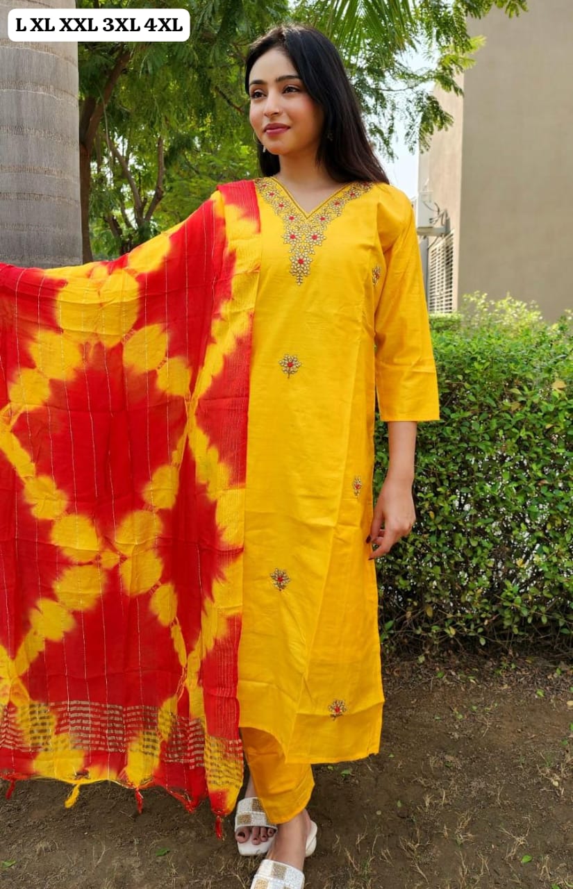 Virat Designer V Neck Kurti With Bottom Dupatta Catalog